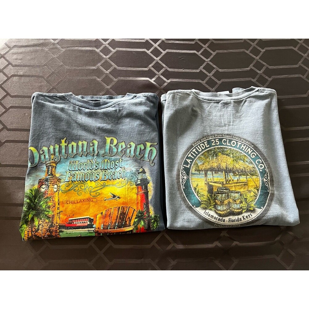 Gildan Florida Souvenir Cotton T-Shirts Men’s XXL (Lot of 2) Blue